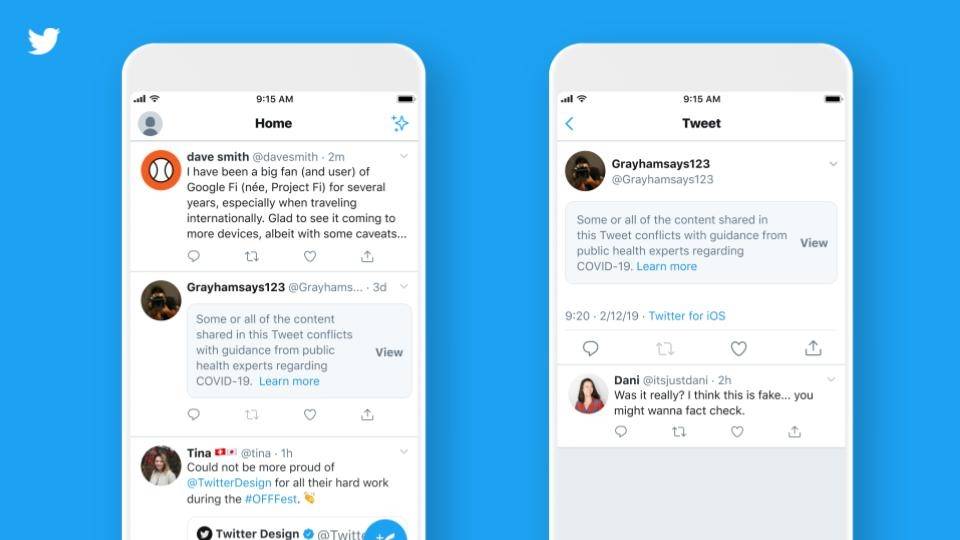 Twitter lance une fonctionnalité pour signaler des informations incorrectes sur Covid-19